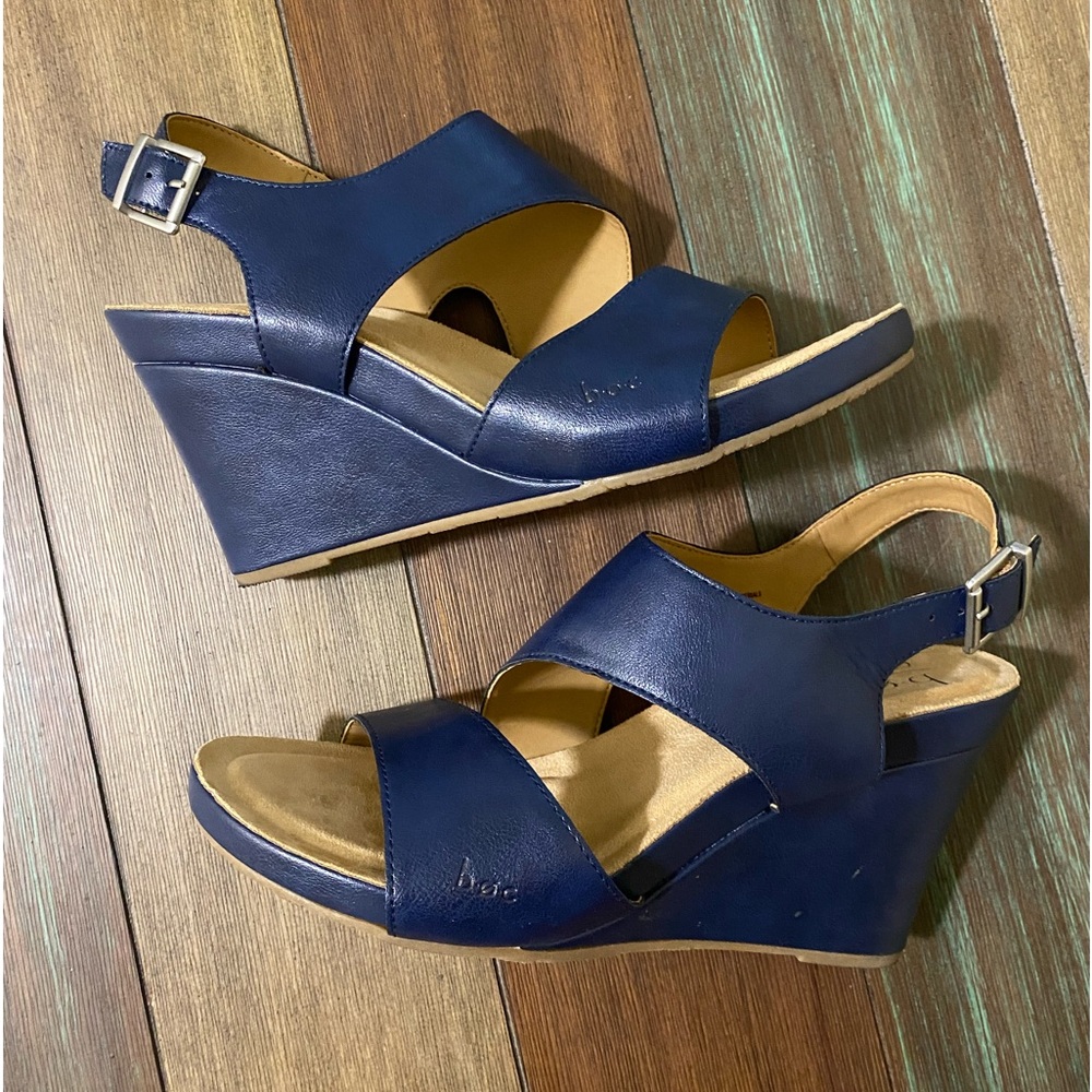 BØC Navy Blue Wedge Heels
